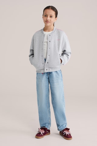 WE Fashion Кофта на молнии в Серый