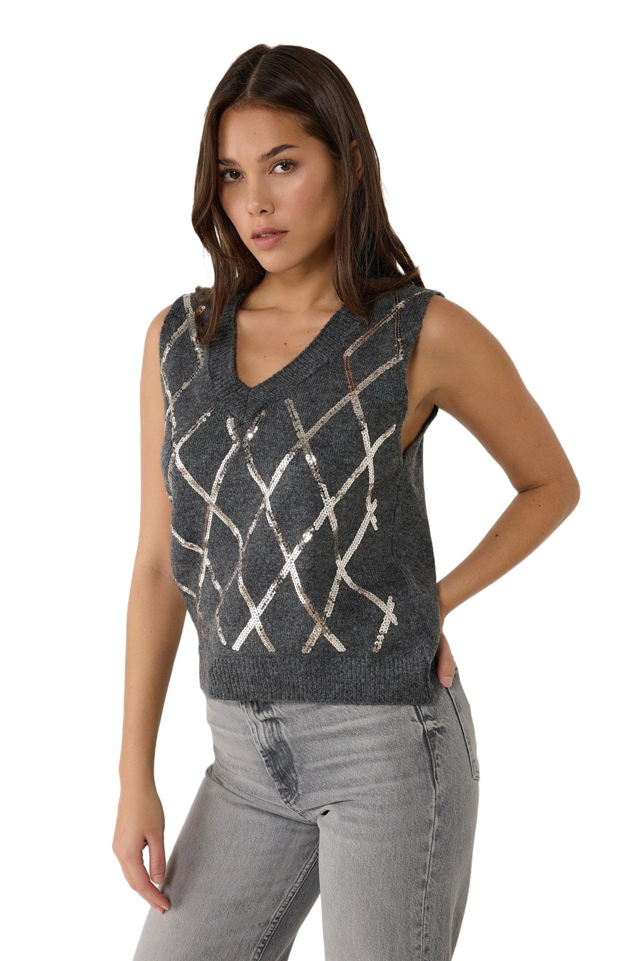 No Matter What Pullunder in Grau: Vorderseite