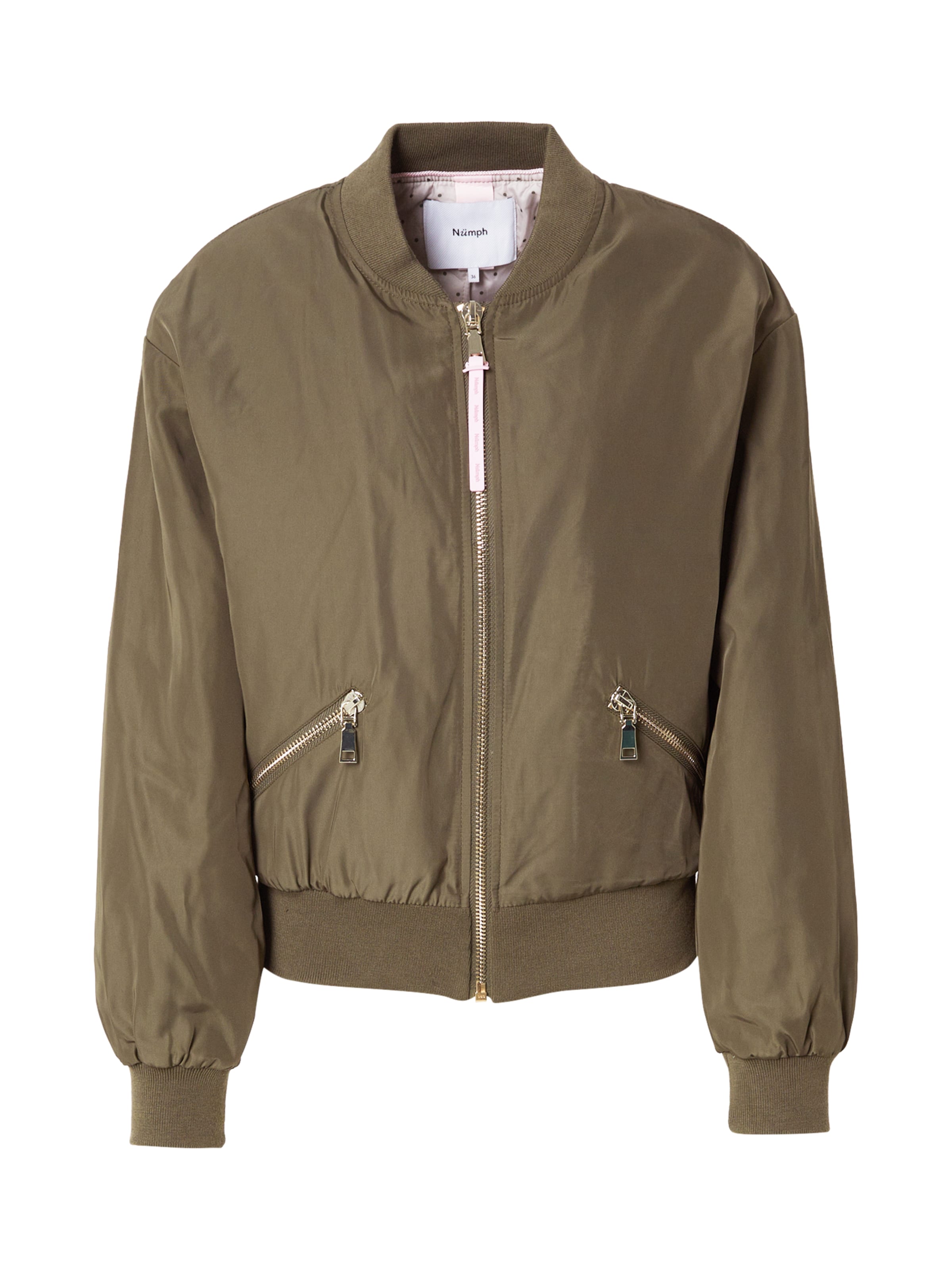 NÜMPH Φθινοπωρινό και ανοιξιάτικο μπουφάν 'ELLANORA' σε πράσινο: μπροστά