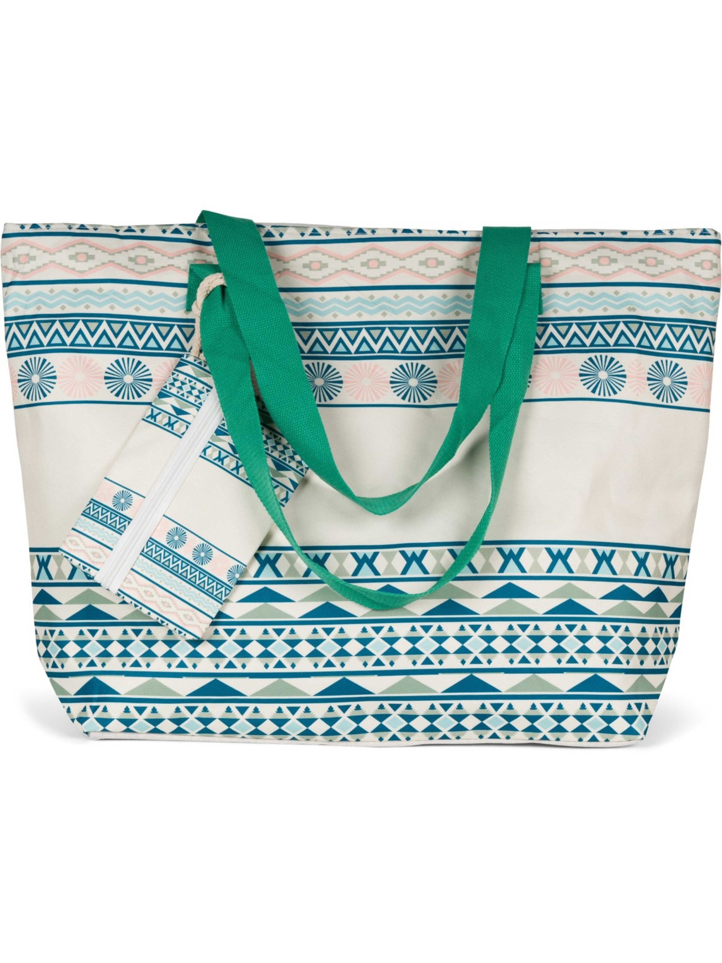 styleBREAKER Strandtasche 'Strandtasche Azteken Muster - Boho'‌‌‌‌‌‌ in Grün