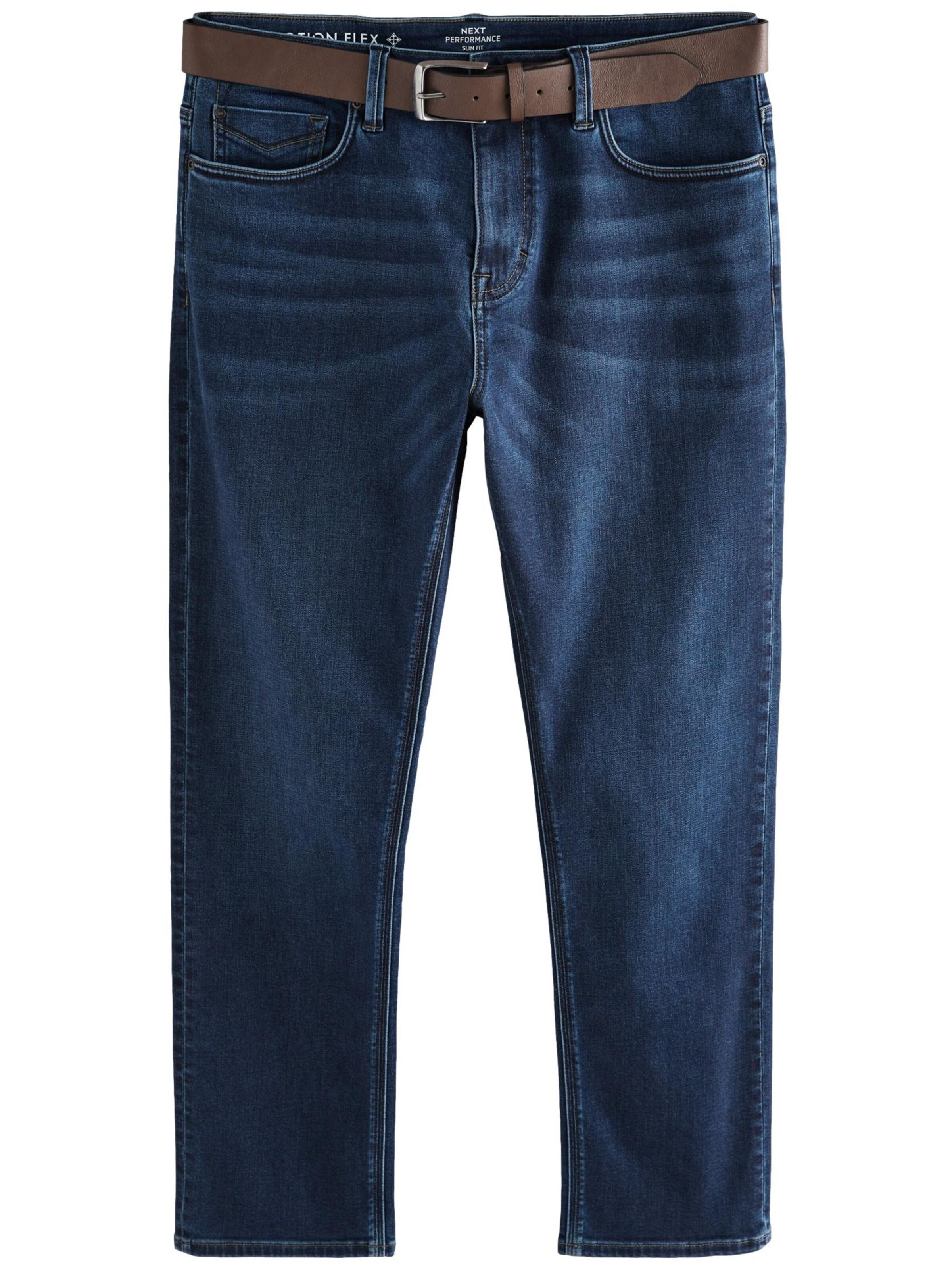 zils Next Piegulošs Džinsi: no priekšpuses