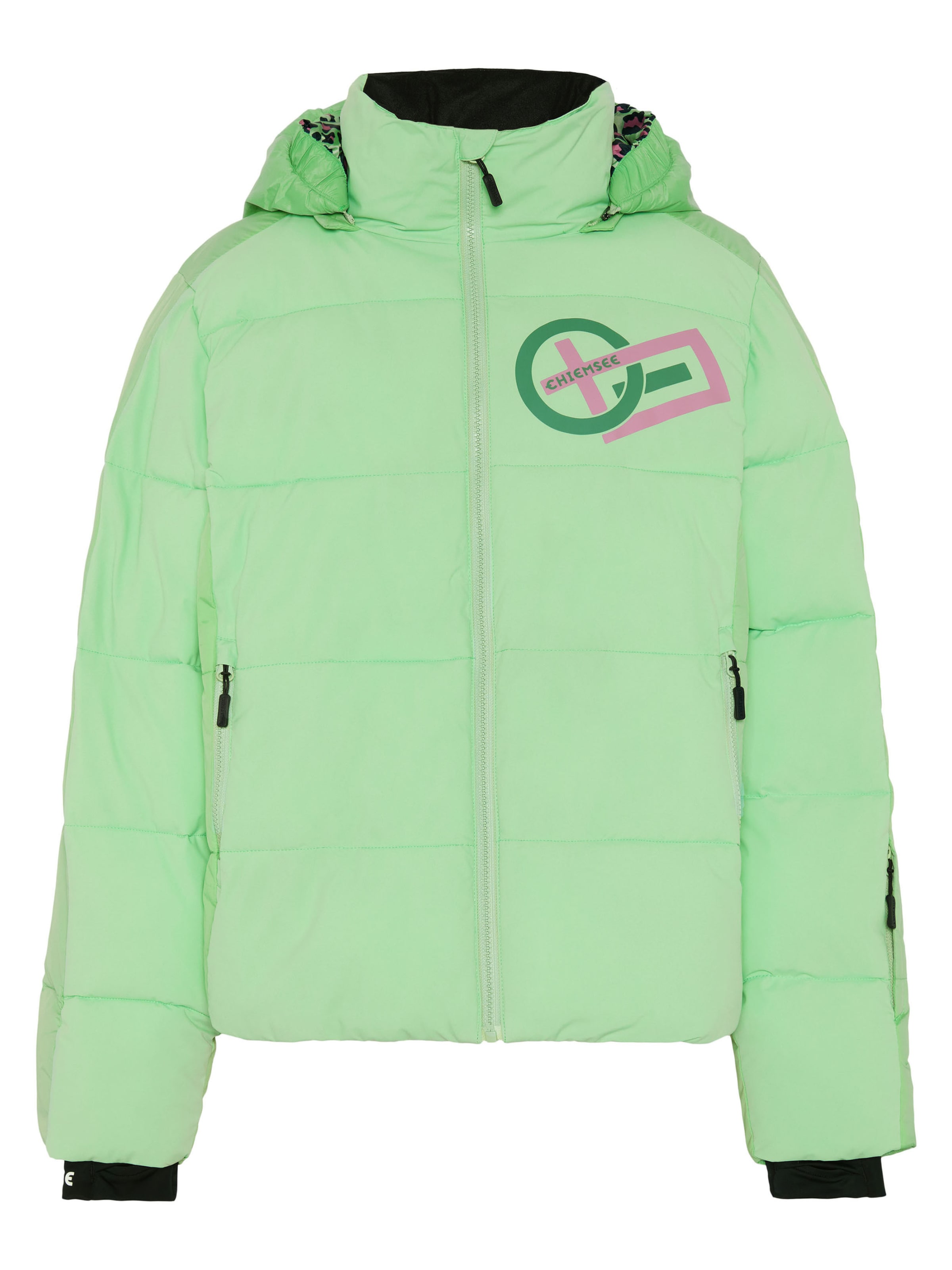 CHIEMSEE Skijacke ' mit abnehmbarer Kapuze ' in Grün: Vorderseite