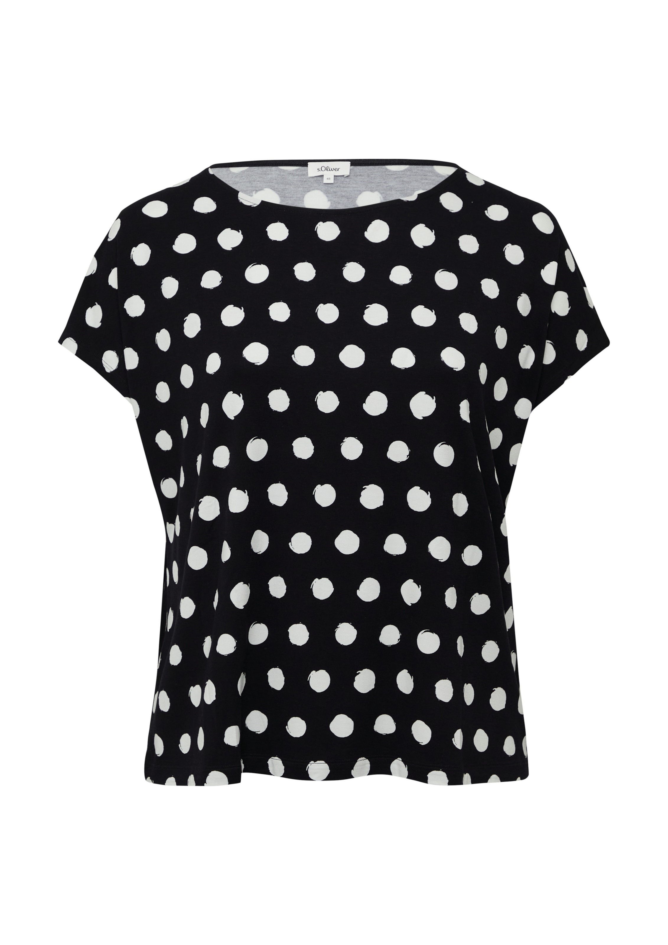 s.Oliver Red Label Plus Shirt in Zwart: voorkant