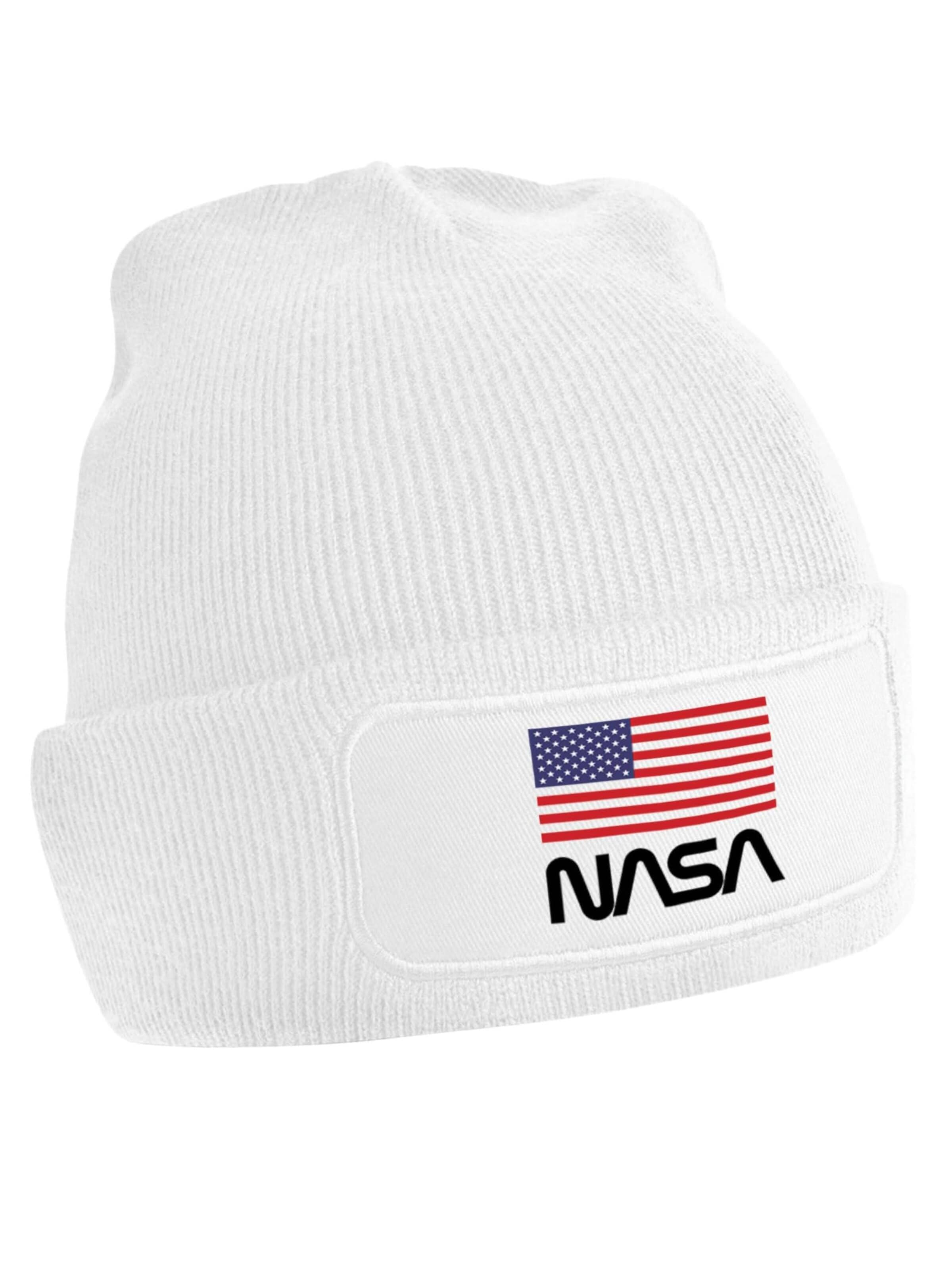 Youth Designz Mütze 'NASA USA'‌‌‌‌‌‌‌‌ in Weiß