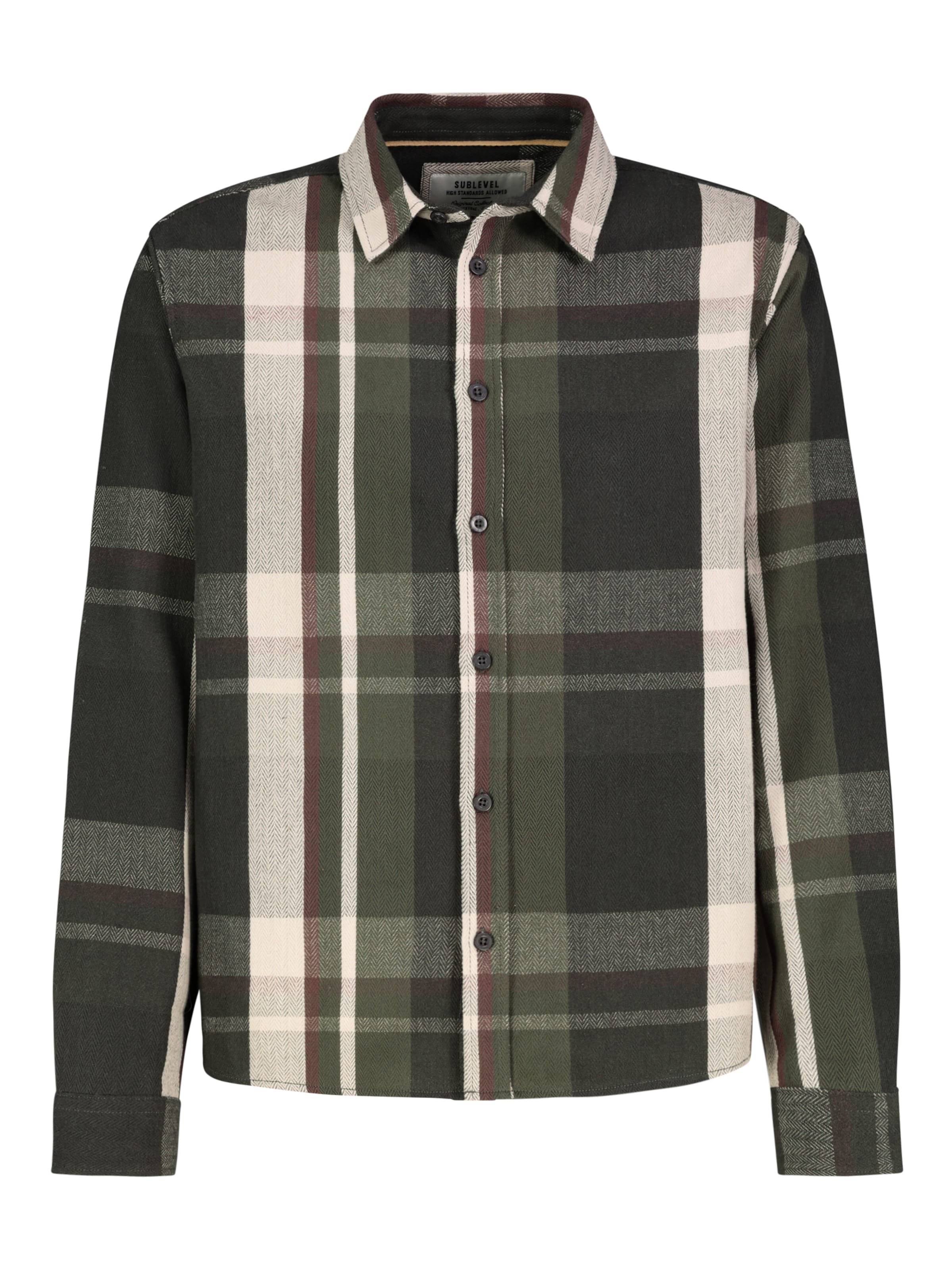 Sublevel Businesshemd in 41-42 in beige / oliv / schwarz, Produktansicht
