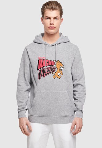 ABSOLUTE CULT Sweatshirt 'Tom and Jerry - Macho Mouse' in Grijs: voorkant