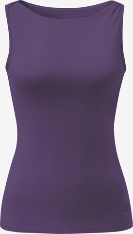 CURARE Yogawear Sporttop 'Boatneck' in Lila: predná strana