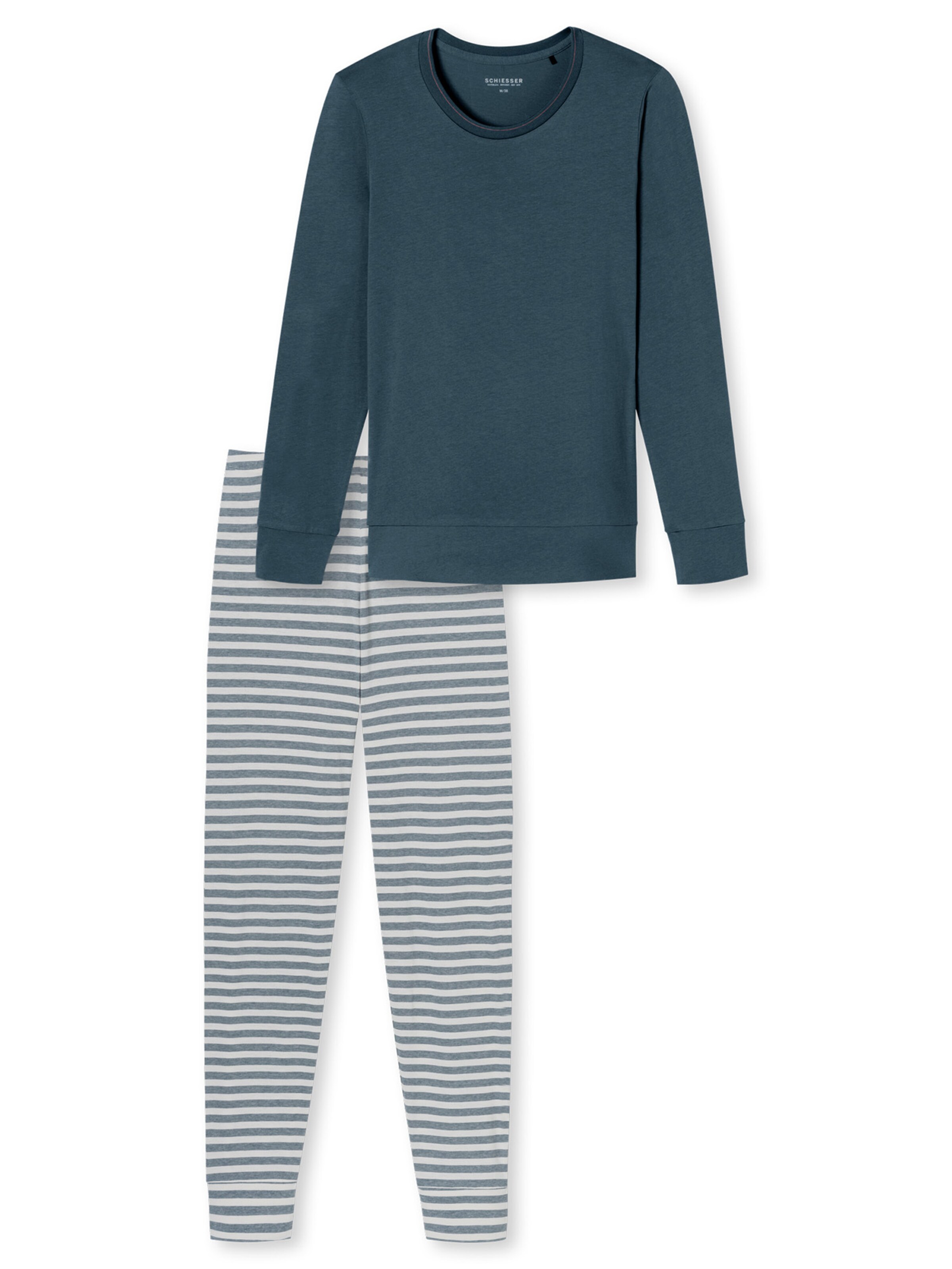 SCHIESSER Pyjama 'Casual Essentials' in Blau: Vorderseite