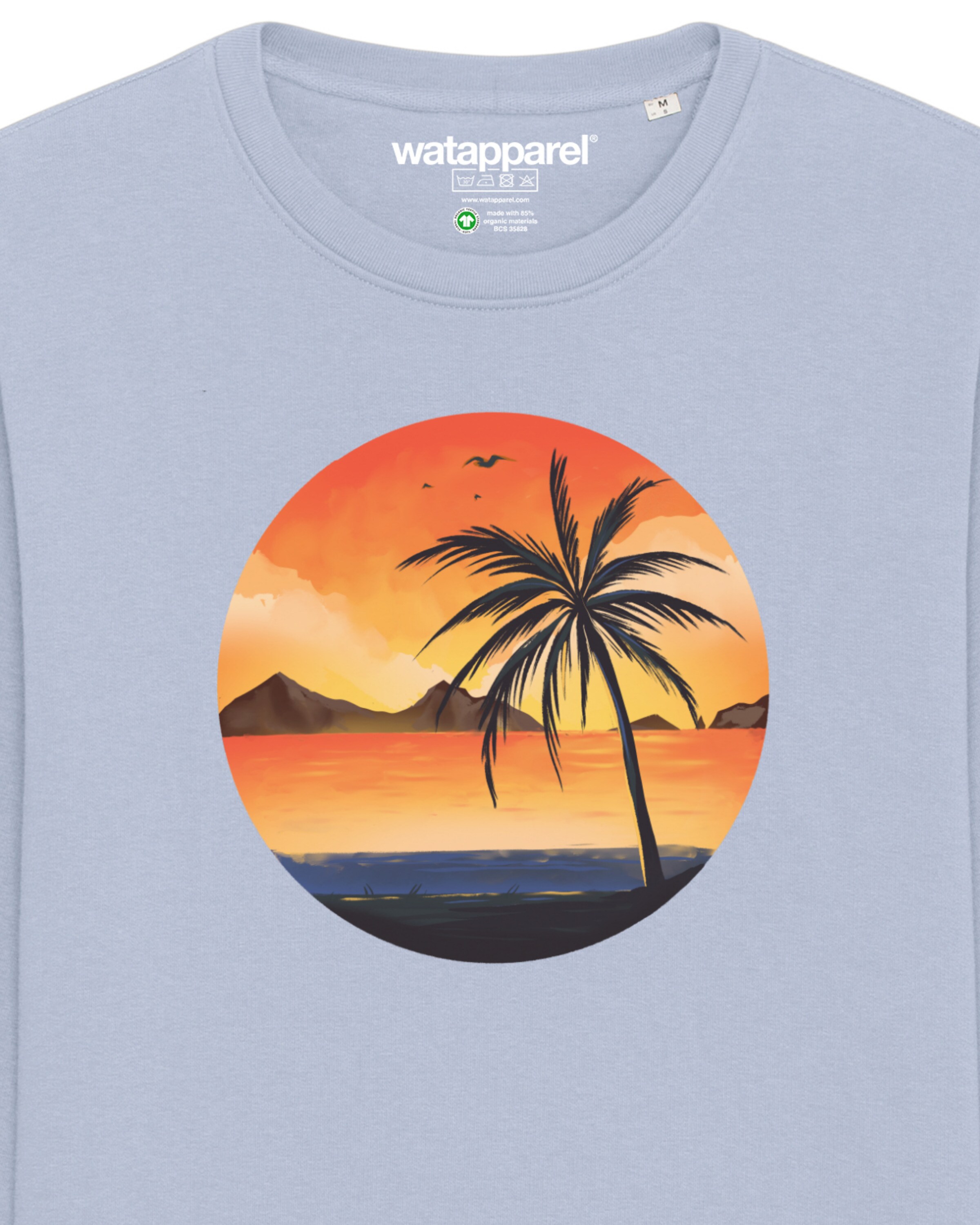 Watapparel Sweatshirt ' Sunset on palm beach ' in Blue