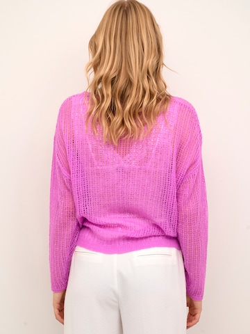 Cream Sweater 'Clara' in Purple