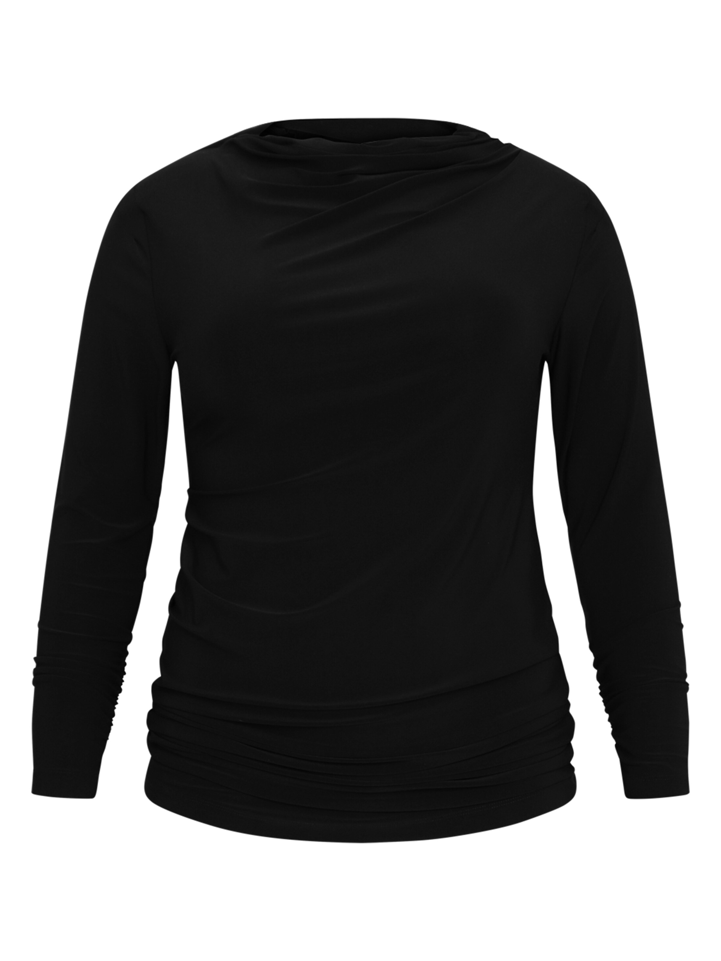 YOEK Shirt 'Asymmetric' in Zwart: voorkant