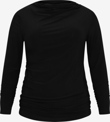 Yoek Tunic 'Asymmetric' in Black: front