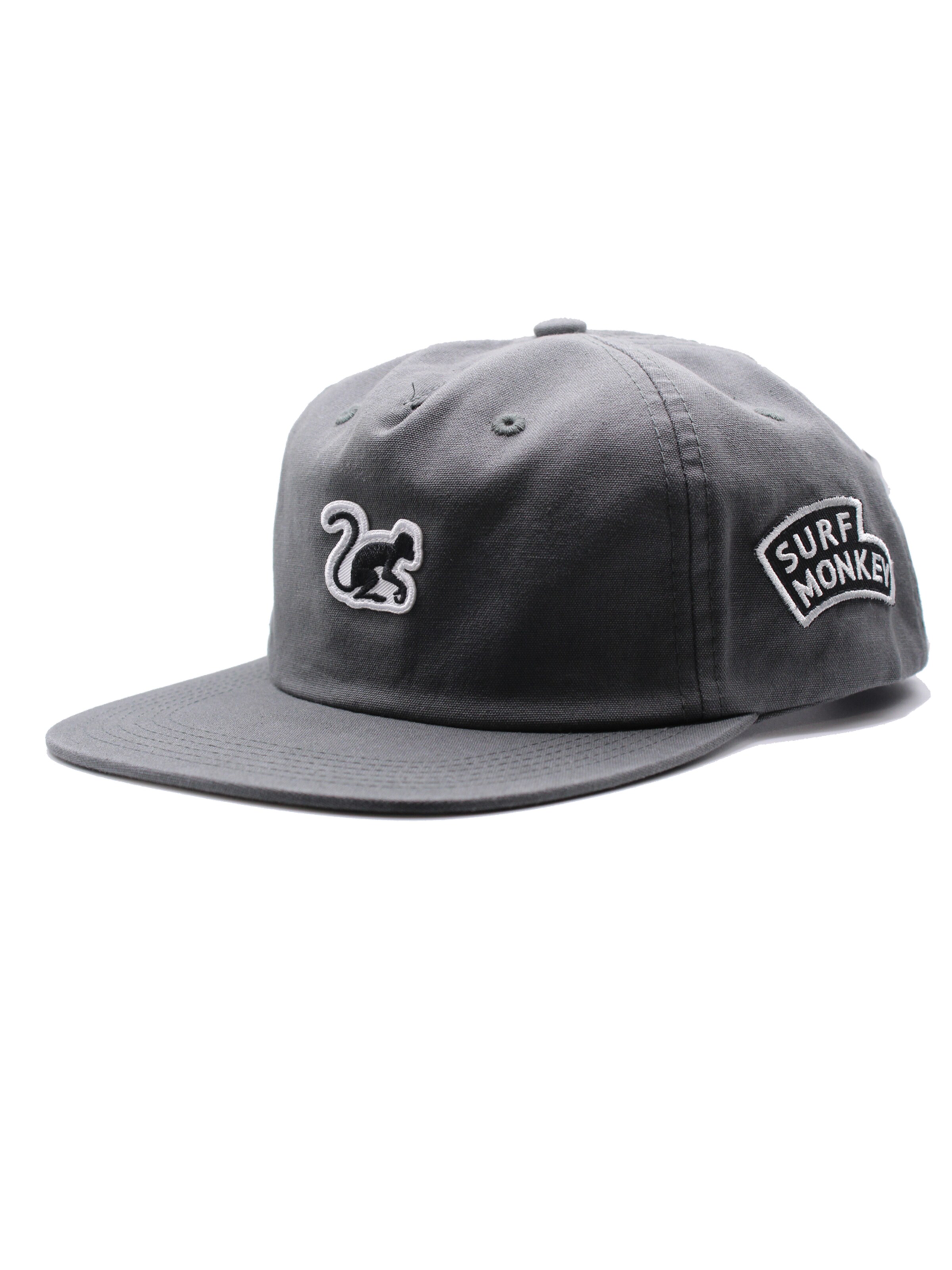 Surf Monkey Pet '5-Panel Cap Organic' in Grijs: voorkant