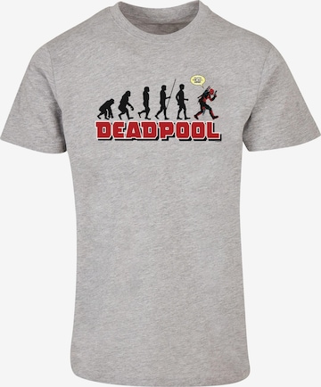 ABSOLUTE CULT T-Shirt 'Deadpool - Evolution' in Grau: predná strana
