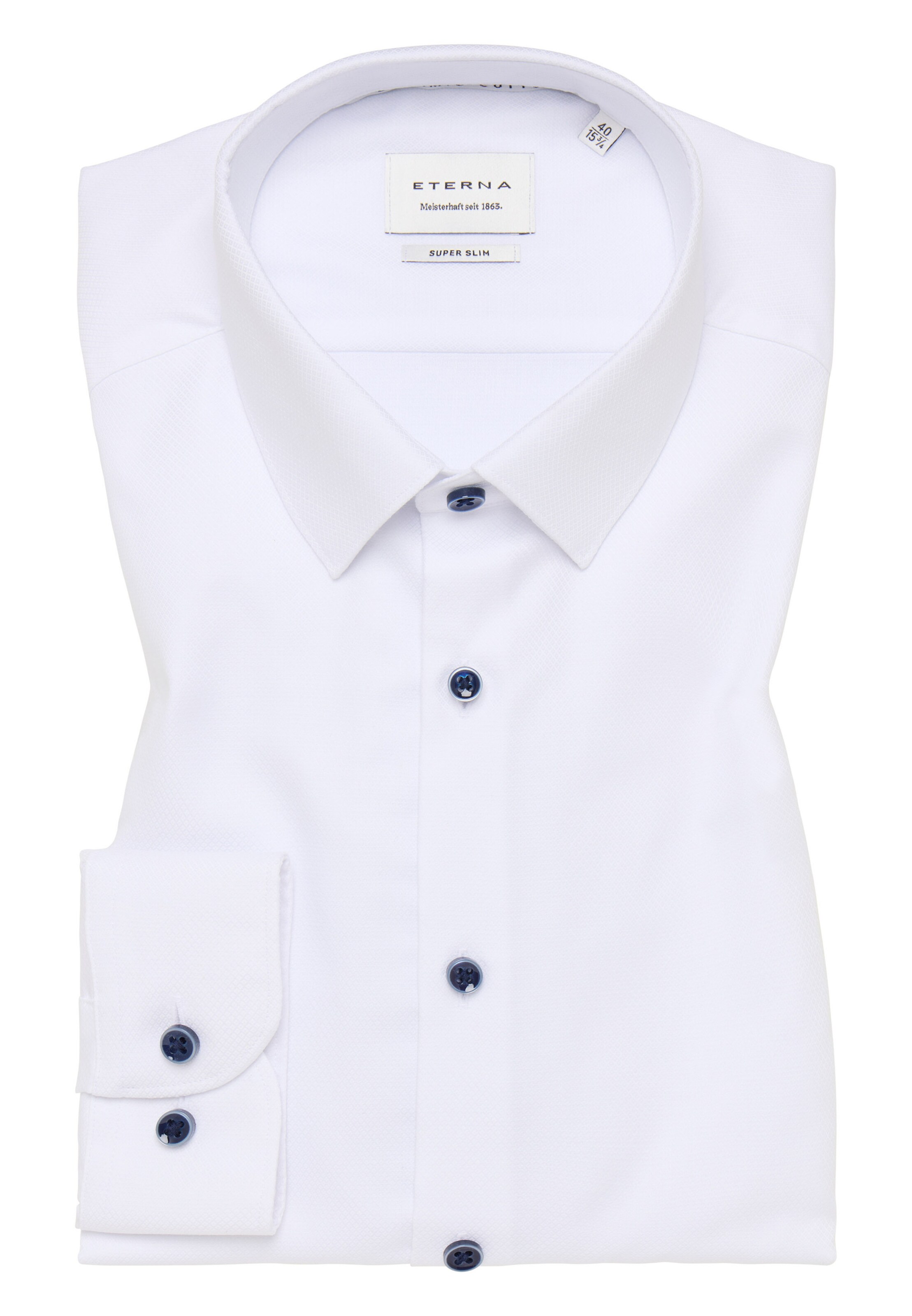 ETERNA Slim fit Zakelijk overhemd in Wit: voorkant