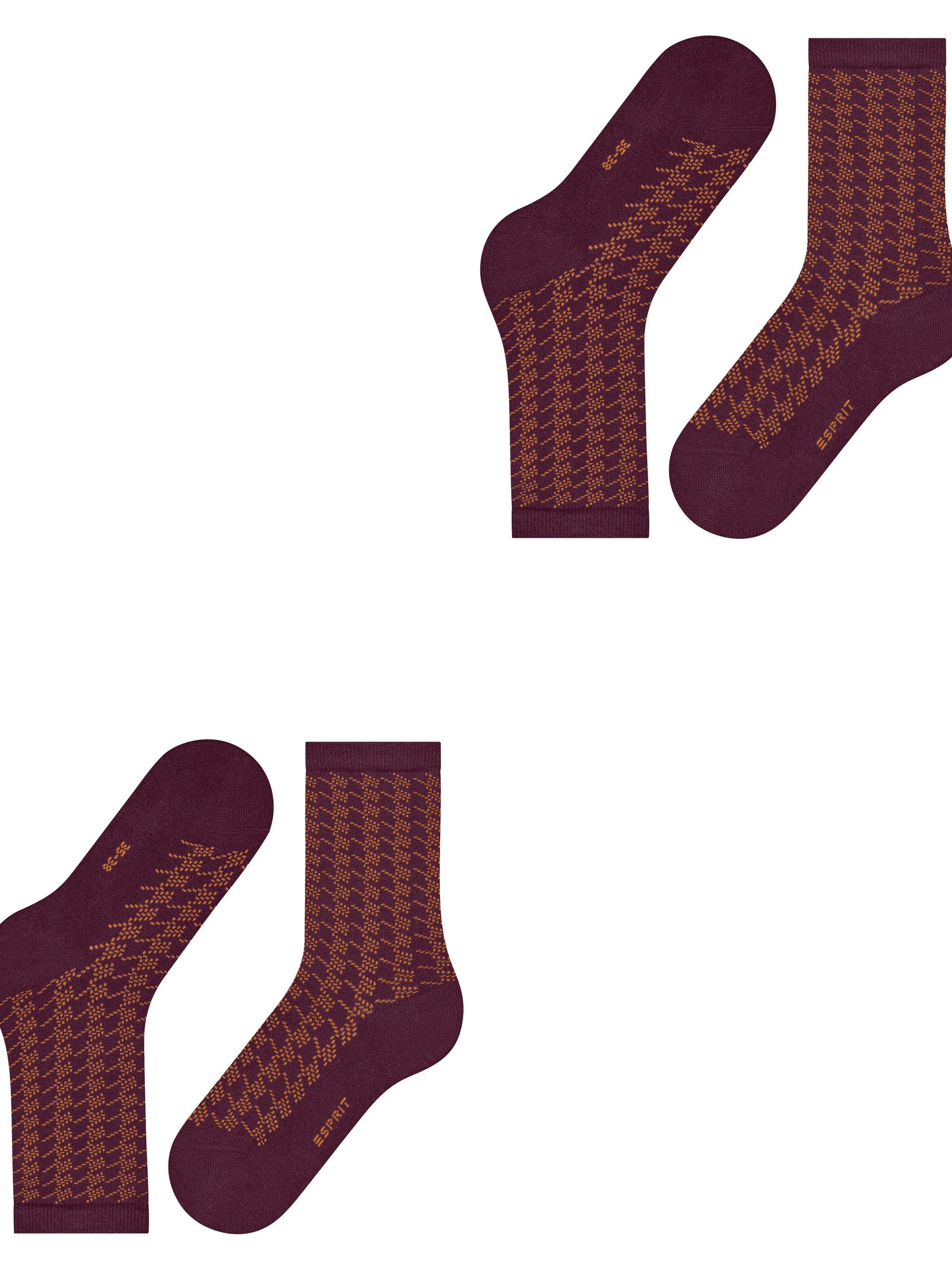 ESPRIT Socks 'Pepita Pattern 2-Pack' in Red