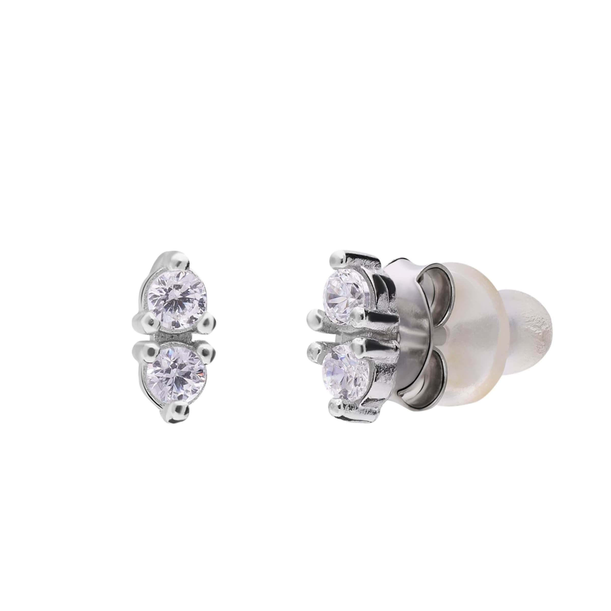 Boucles d'oreilles Lucardi en argent : devant