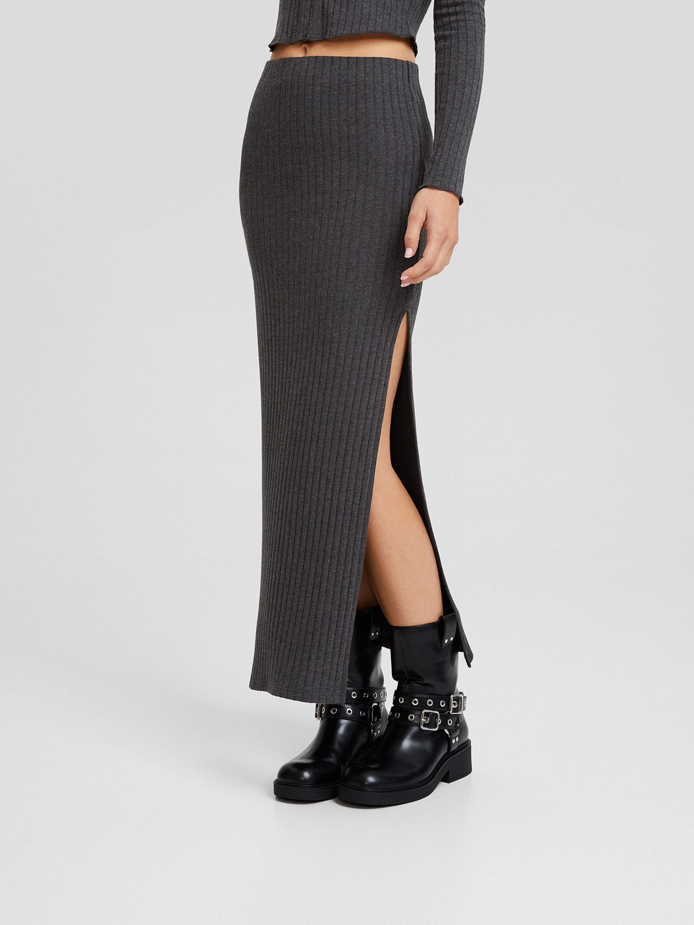 Jupe Bershka en Anthracite ABOUT YOU