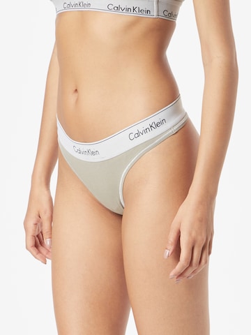 Calvin Klein Underwear Thong in Green: front