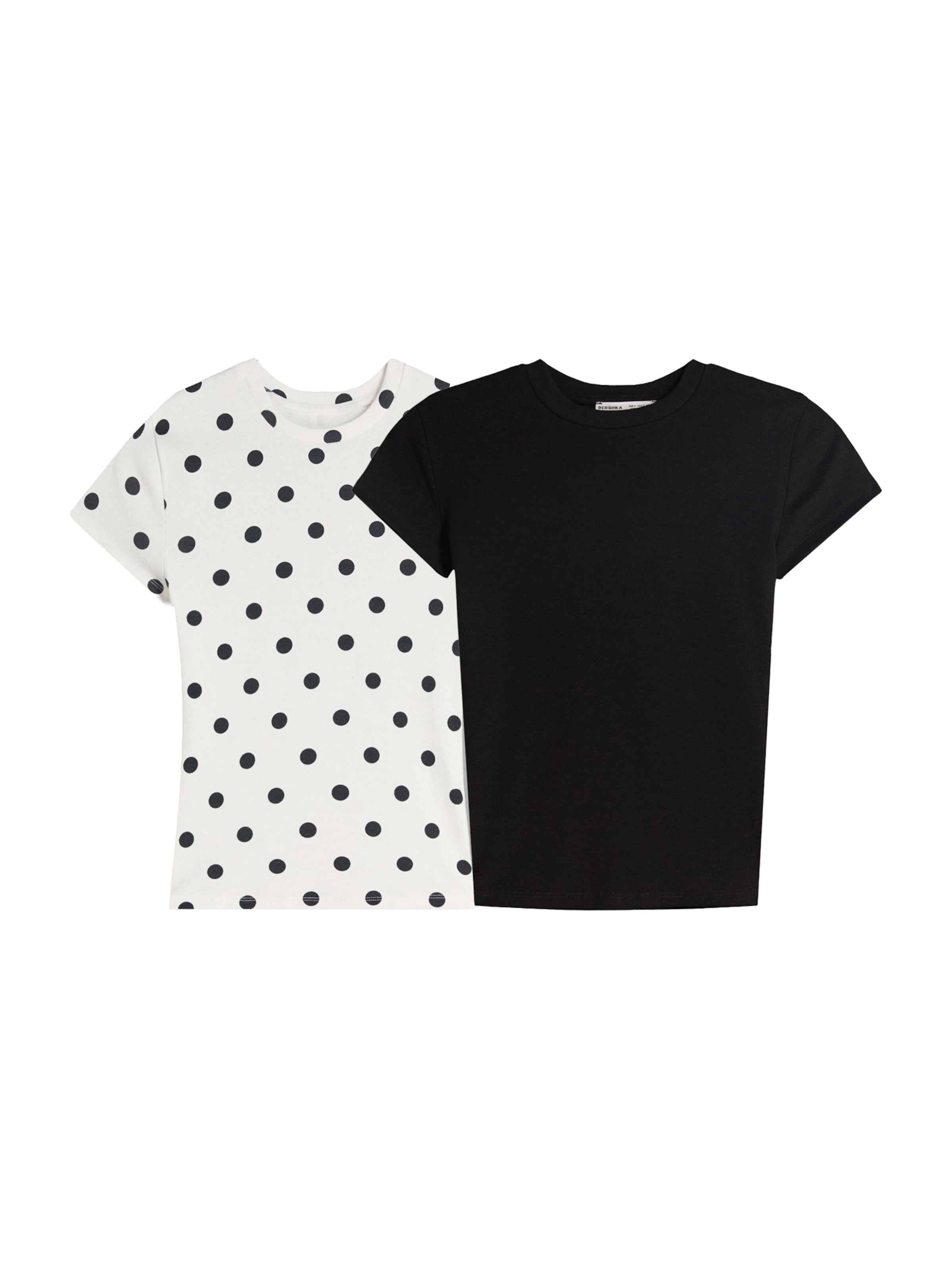 Bershka Koszulka w kolorze czarny / białym, Podgląd produktu
