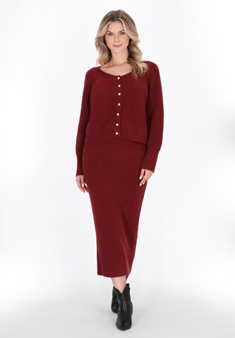 raudona DreiMaster Vintage Laisvas kardiganas 'Vintage'