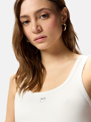 PINKO Top 'PINKO CALCOLATORE CANOTTIERA COSTINA COTONE LOGO METAL canotta' in White