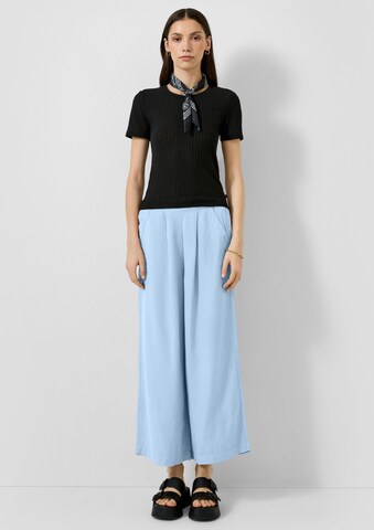 QS Wide leg Pleat-front trousers in Blue