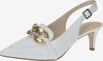 CAPRICE Slingback Pumps in White: front