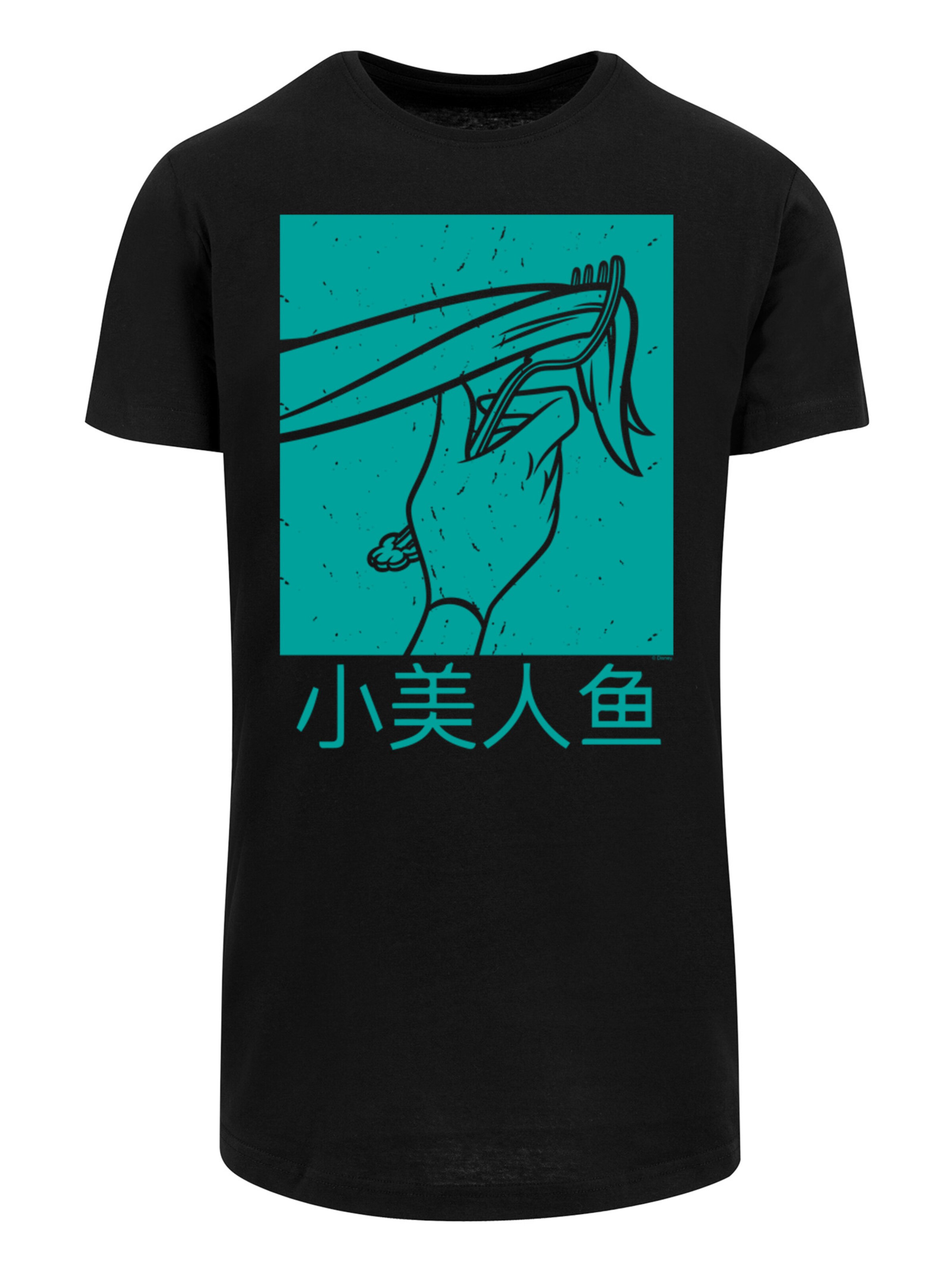 T-Shirt 'Disney Boys Ariel The Little Mermaid Hair Stroke' F4NT4STIC en noir : devant