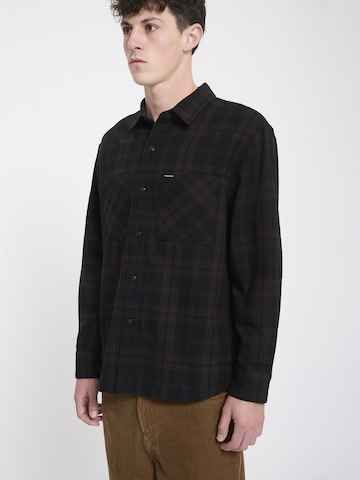Volcom Comfort fit Button Up Shirt 'Hunkstone' in Brown