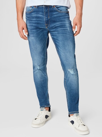 !Solid Regular Jeans in Blue: front