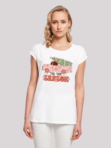 T-shirt 'Tis The Season Christmas' F4NT4STIC en blanc : devant