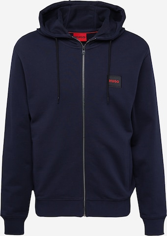 HUGO Red - Sudadera con cremallera 'Daple' en azul: frente