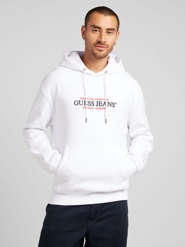 Sweat-shirt GUESS JEANS en blanc : devant