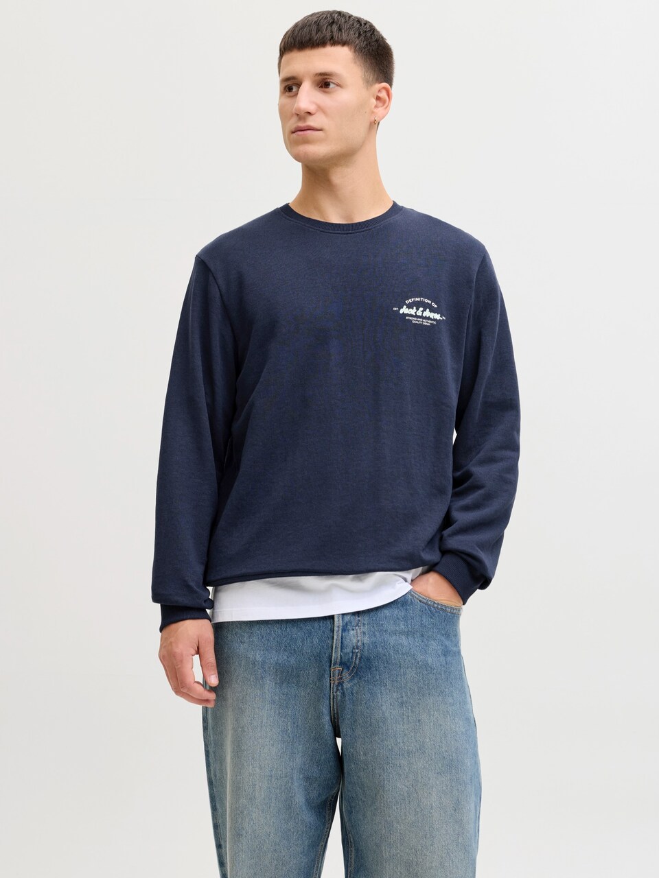 Bluză de molton 'JJBRANDON' de la JACK & JONES pe albastru: față