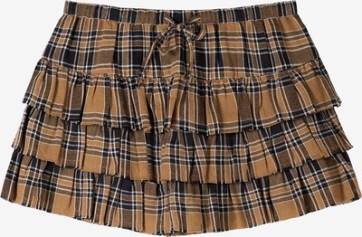 Bershka Sukně - hnědá / karamelová / černá / bílá, Produkt