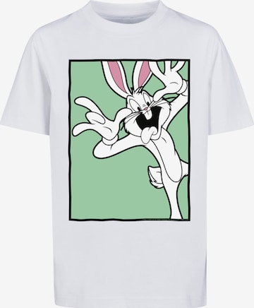 Maglietta 'Looney Tunes Bugs Bunny Funny Face' di F4NT4STIC in bianco: frontale