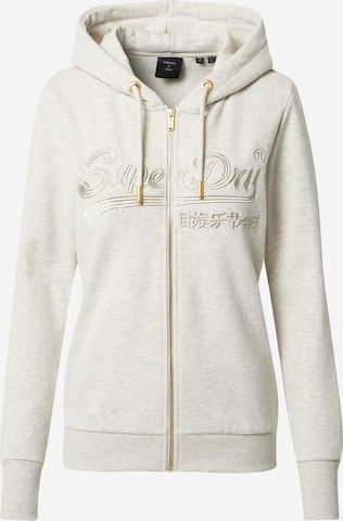 Superdry Sweatjacke in Beige: predná strana