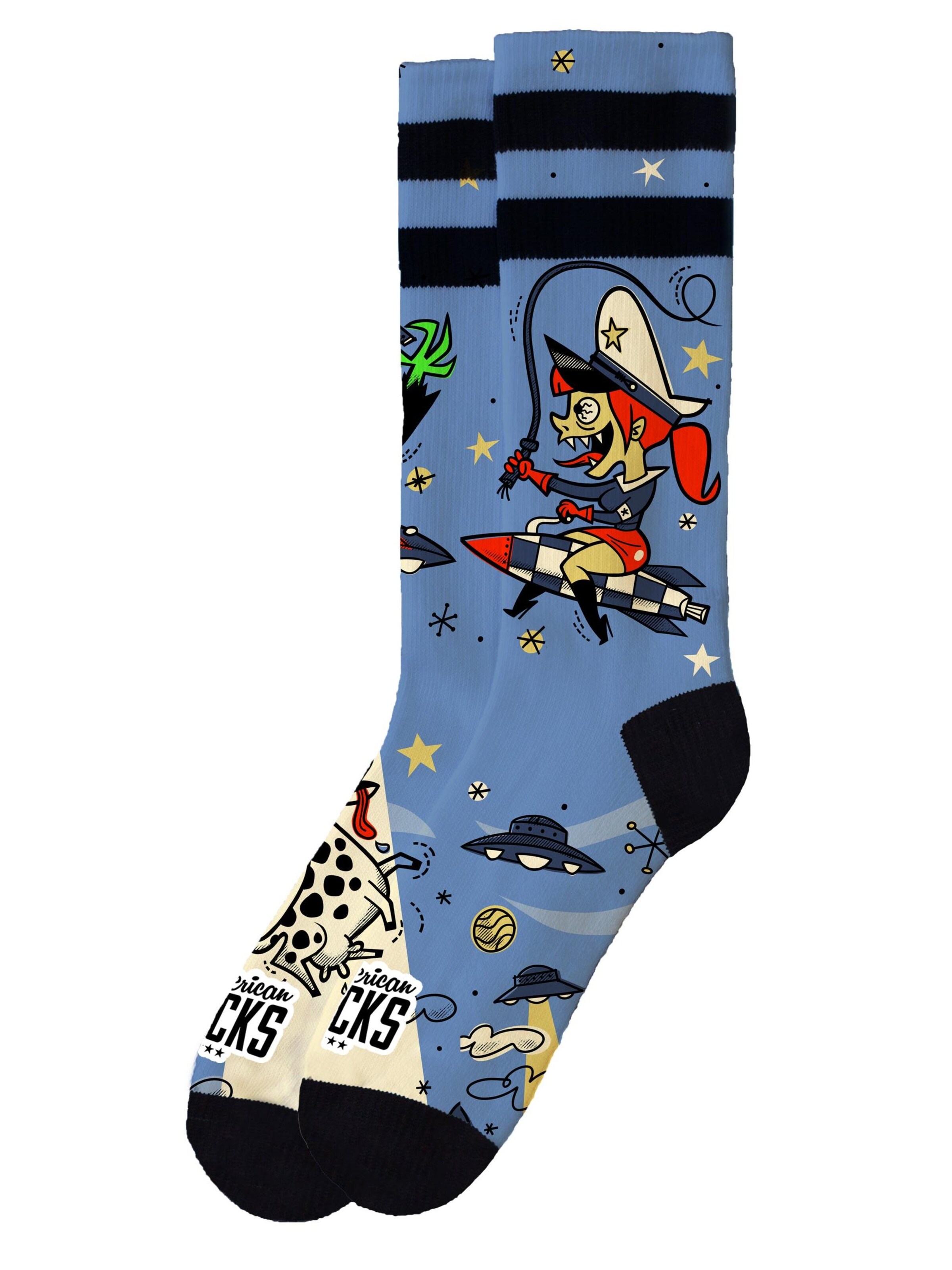American Socks Socken 'Alien Snatch'‌ in Blau: Vorderseite