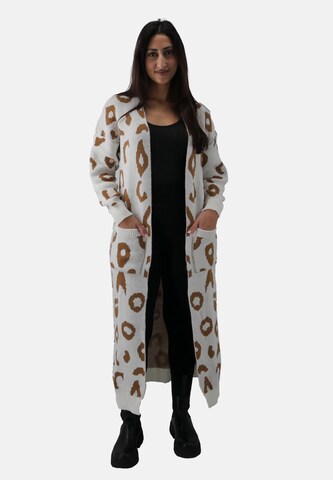 Elara Gebreide mantel in Wit: voorkant