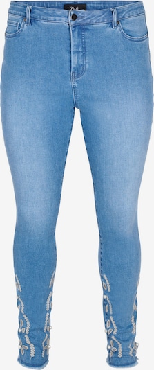 Zizzi Jeans in beige / blue denim, Produktansicht