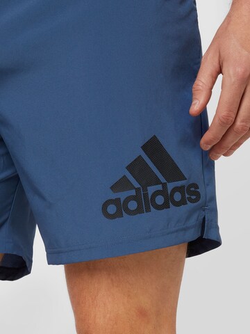 ADIDAS SPORTSWEAR Regular Workout Pants 'RUN IT' in Blue