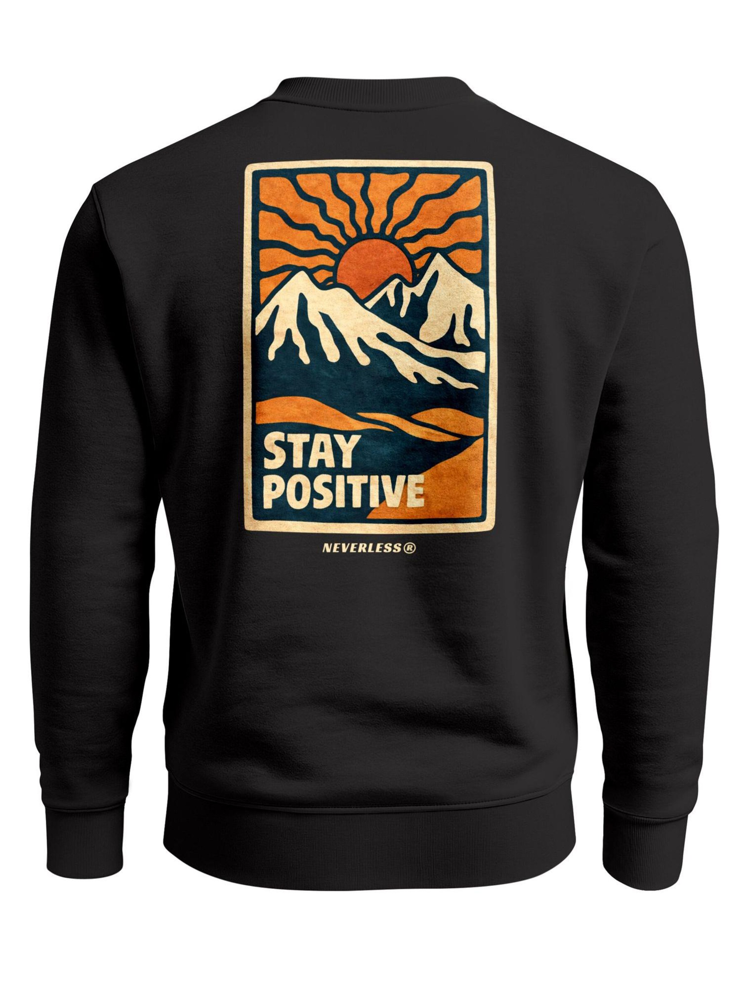 Neverless Sweatshirt 'Stay Positive' in Black
