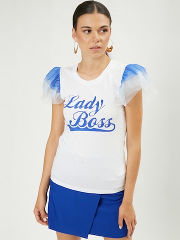 Influencer Majica 'Lady Boss' | bela barva: sprednja stran