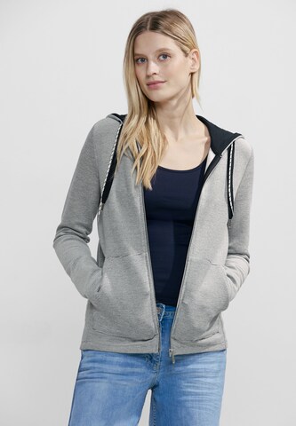 CECIL Zip-Up Hoodie in Grey: front