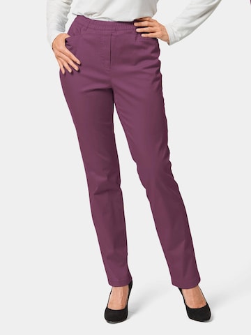 Coupe slim Pantalon 'Louisa' Goldner en violet : devant