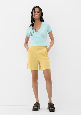 Wide leg Pantaloni di QS in giallo