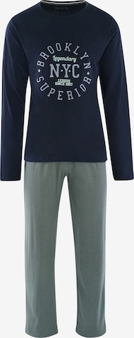 Phil & Co. Berlin Long Pajamas ' Special Phil ' in Blue: front