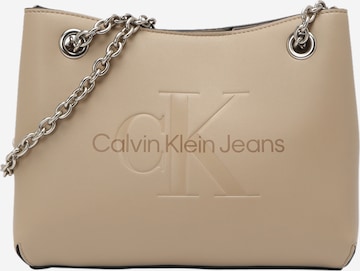 Calvin Klein Jeans - Mala de ombro em bege: frente