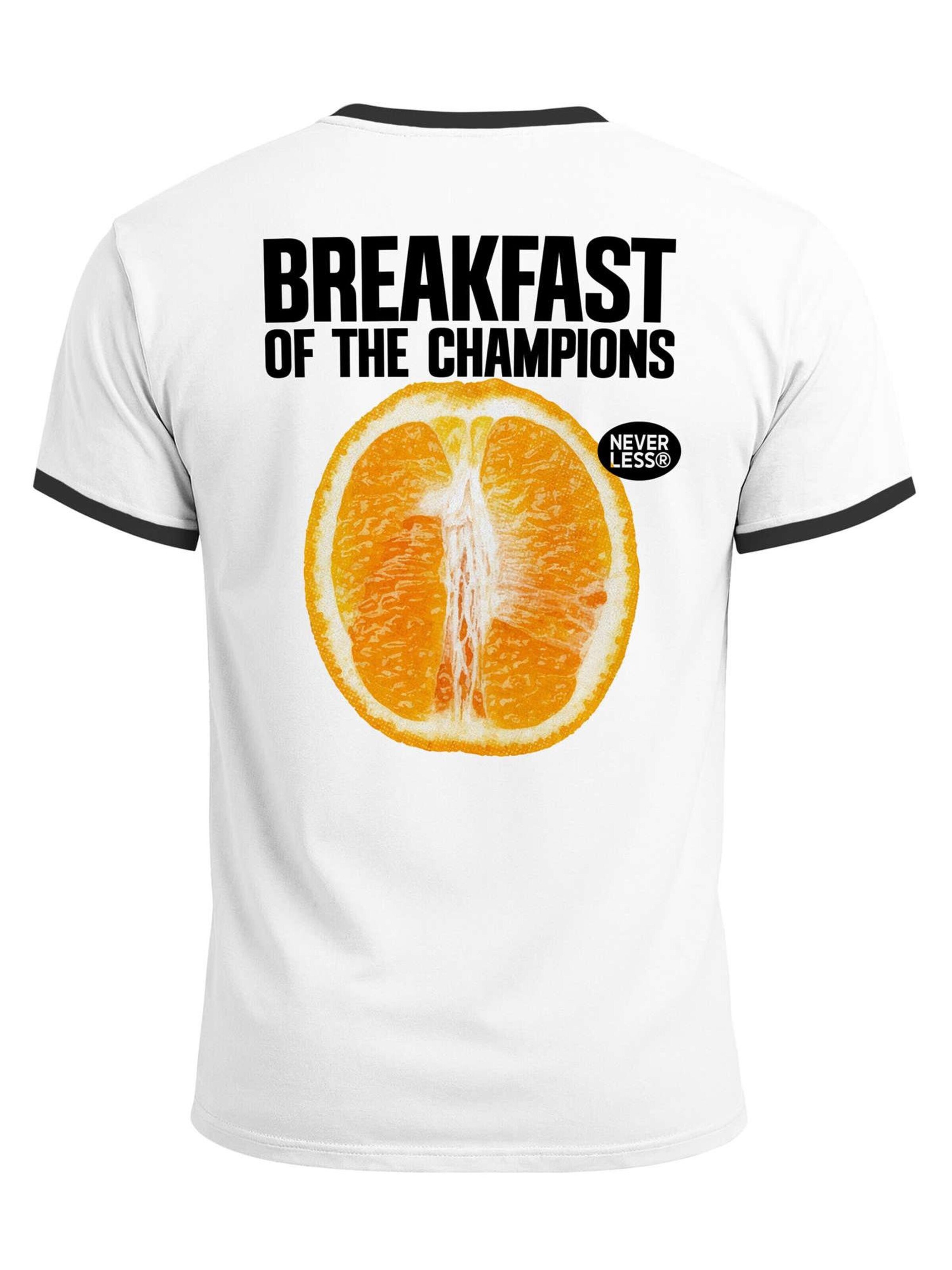 Neverless Shirt 'Breakfast of the Champions' in White: front